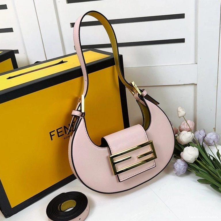 Vintage HOT Hobo Pink Calf Cookie In Fendi Leather Mini Bag 0804
